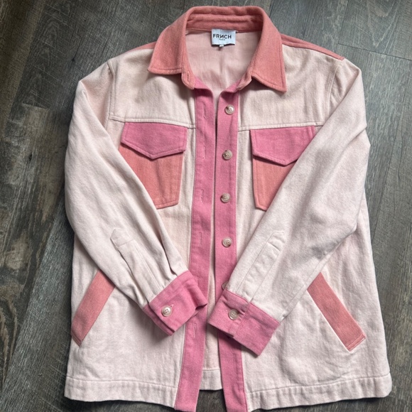 FRNCH PARIS PINK COLOR BLOCK JACKET - Picture 3 of 5